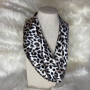 Silk white lab or necklace scarf